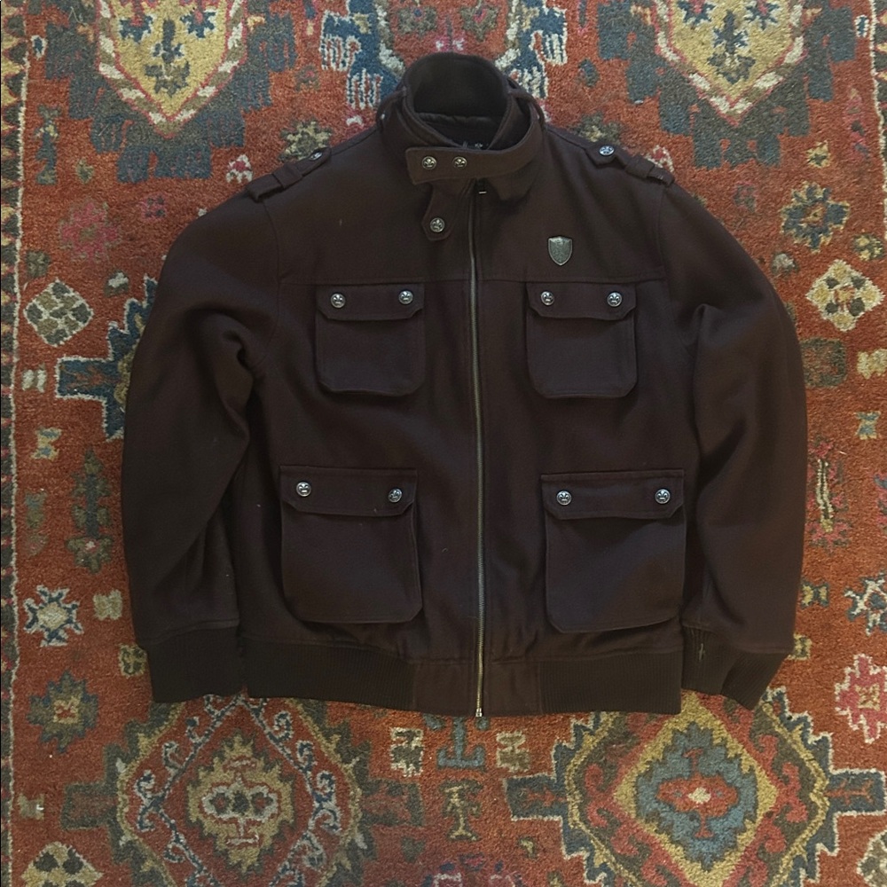 Dark Brown Jacket with Button Details